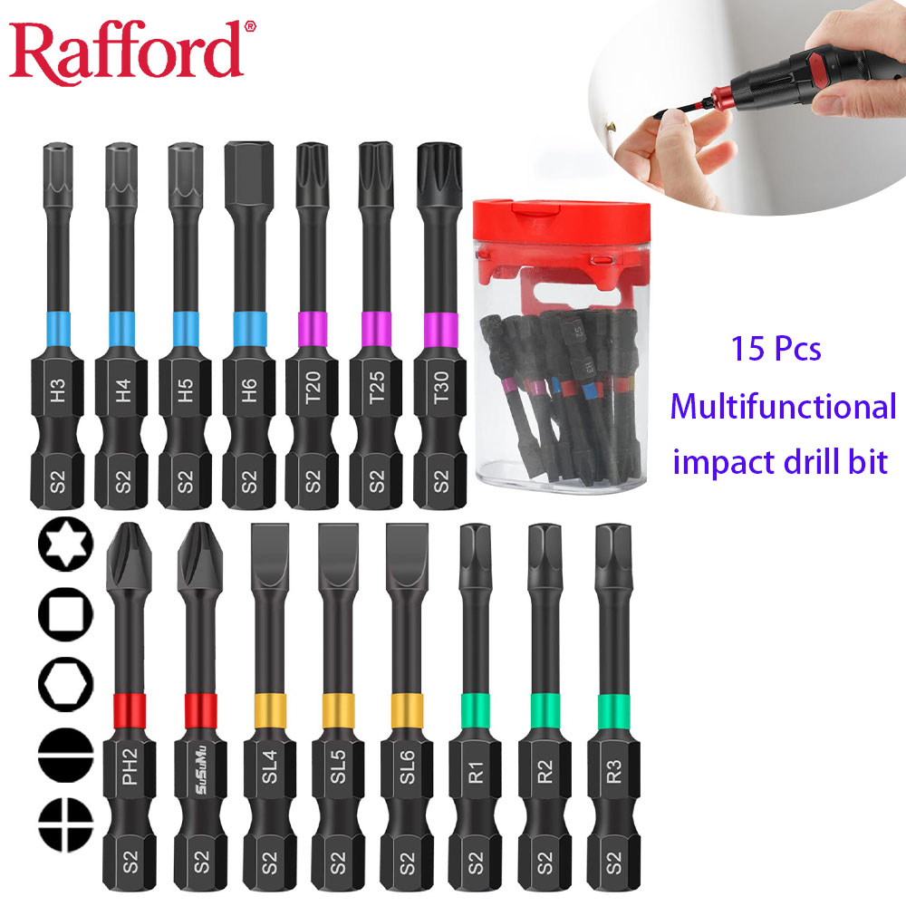 Drill Bit Set - Zestaw bitów magnetycznych Rafford, 15 sztuk,