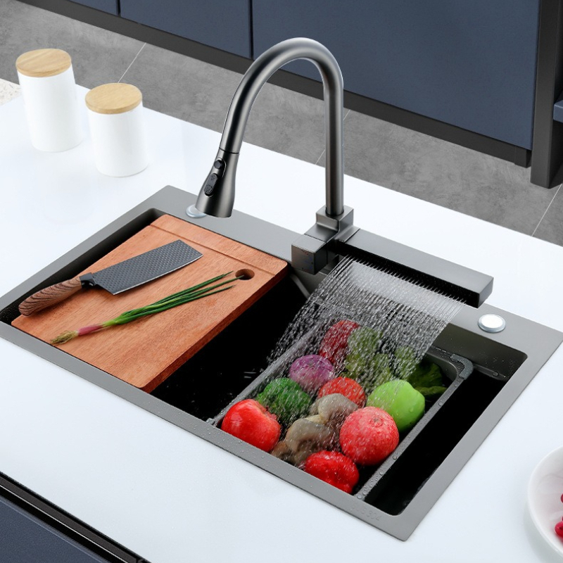Home Improvement Kitchen Set - Zlewozmywaki kuchenne ze stali nierdzewnej, szare,