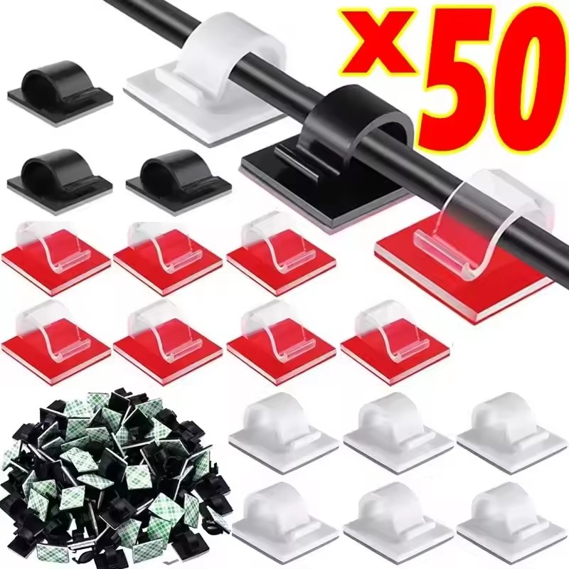 50 szt. Samoprzylepne klipsy d – Cable Staple Clip recenzja i cena
